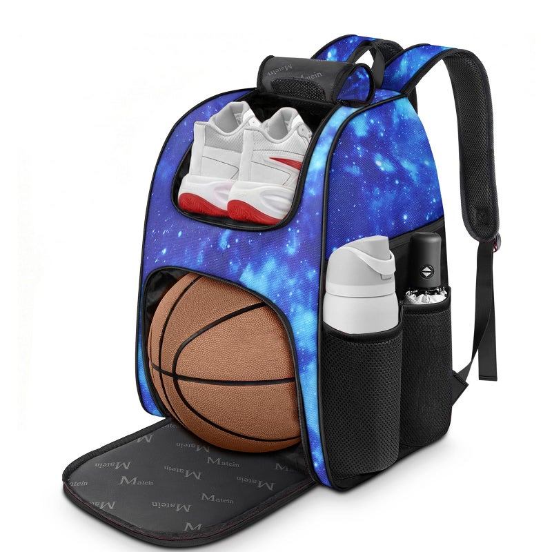 MATEIN Basketball Bag Sturdy Soccer Bag with Ball Holder Shoe Compartment Large Basketball Backpack for Training Equipment Water Resistant Sports Ball Backpack Fits Volleyball Football Colorful - Image 2