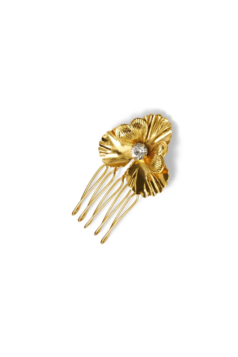 LELET NY Gilded Floral Petite Hair Comb