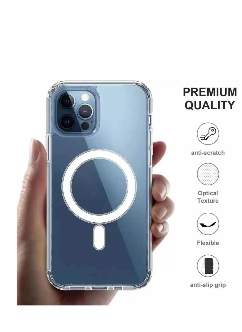 glassology iPhone 13 Pro, 6.1 Inch MagSafe Magnetic Clear Case ,Ultra Slim Hard PC with Soft TPU Edges Protective Case  - Image 2
