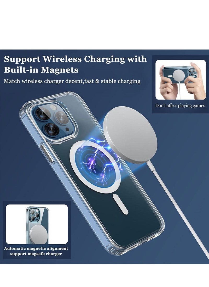 glassology iPhone 13 Pro, 6.1 Inch MagSafe Magnetic Clear Case ,Ultra Slim Hard PC with Soft TPU Edges Protective Case  - Image 4