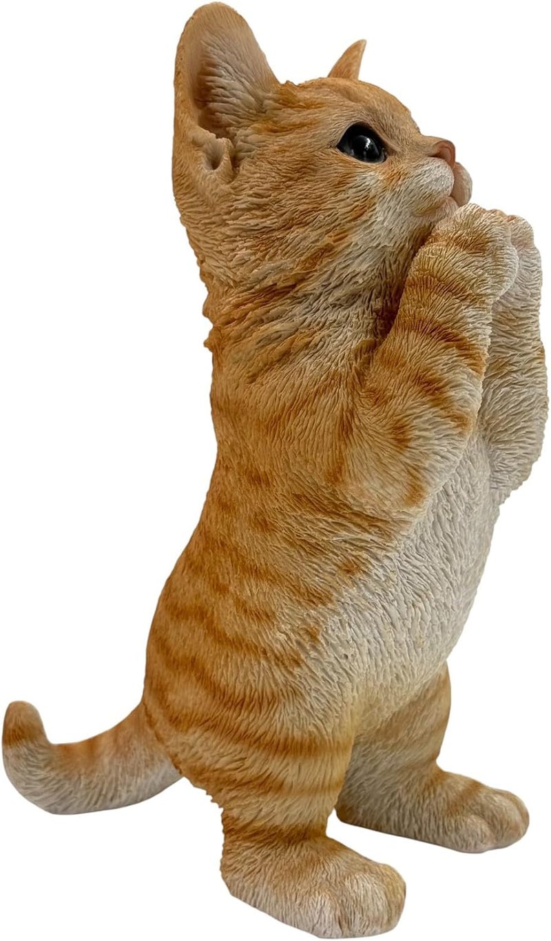 بي آند دي تمثال قط واقف زخرفي من B&D، تصميم واقعي باللون البني، للديكور الداخلي المنزلي - Image 4