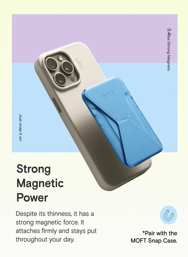 MOFT Magnetic Wallet Stand Compatible with iPhone 17/16/15/14/13/12 Series, Angle Adjustment & Magsafe Compatible MOVAS Phone Stand,Faded Jeans - Image 4