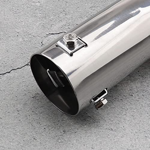 SING F LTD Car Exhaust Tip Trim End Pipe Tail Fit for 30-52mm Diameter Exhaust System Stainless Steel Chrome Finish Trim Bumper Tip Curved Car Replacement Accessories - Image 5