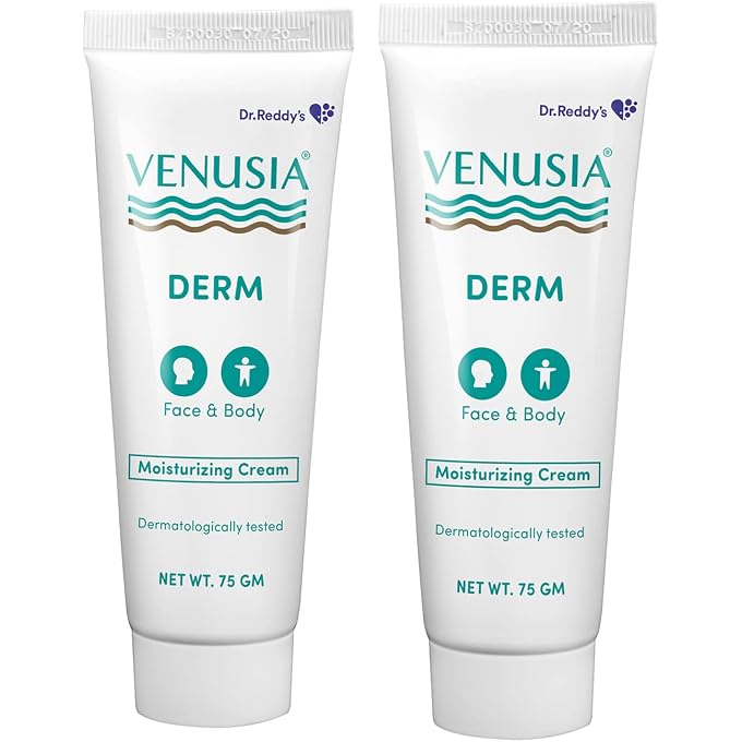 VENUSIA Dr. Reddy'S Derm Moisturizing Cream | 24-Hour Intense Hydration | Skin Barrier Repair | For Dry To Very Dry Skin | 4 Natural Butters | Hypoallergenic | 75G Pack Of 2 - Image 1