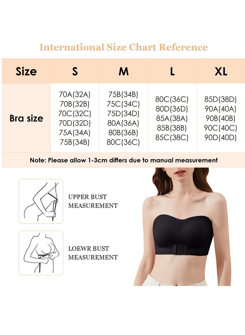 2Pcs Women's Strapless Tube Top Underwear Without Steel Ring Push Up Bra Beige/Black - pzsku/Z46A1D6C13BB394D2BEF6Z/45/_/1722908734/09ed5ea8-341e-4db4-8339-28232779b366