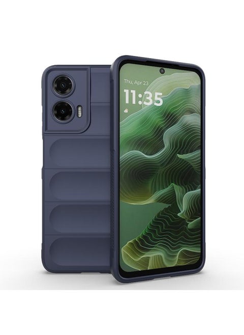 جراب هاتف Motorola Moto G35 5G Global Magic Shield TPU + Flannel (أزرق داكن)