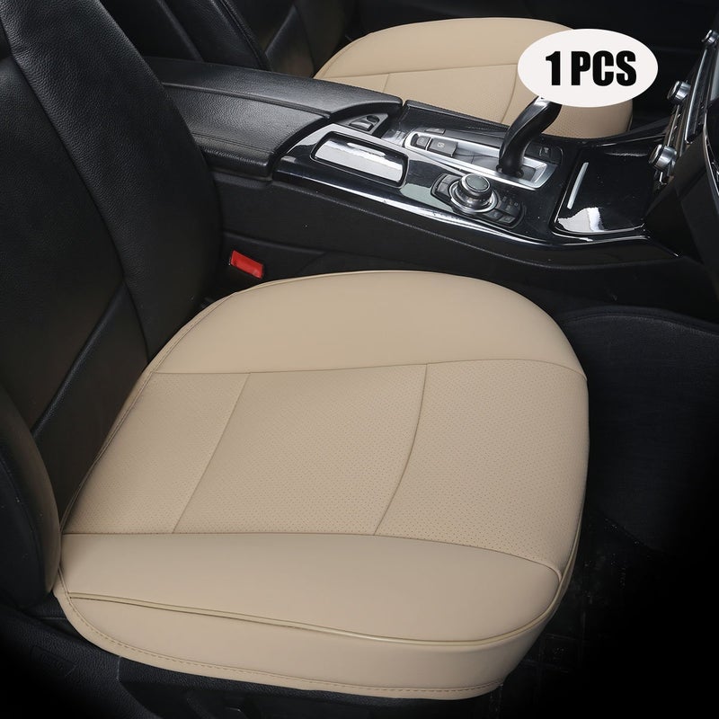 EDEALYN Ultra-Luxury PU Leather Car Seat Protection Cover Car Seat Cover for Most Four-Door Sedan&SUV,Single Seat Cover Without Backrest 1PCS (W 20.8× D 21× T 0.2inch) (3D-Beige) - Image 5