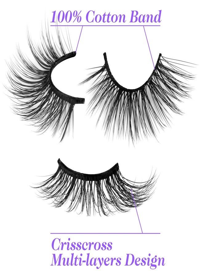 Alice Half Lashes Natural Cat Eye False Lashes Wispy Faux Mink Lashes Crisscross Multi-layers 3D Fake Eyelashes 7 Pairs Pack - Image 5