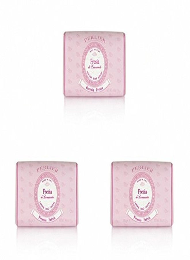 Perlier: "Fresia" Freesia Scented Soap 3.5oz Packages (Pack of 3 [ Italian Import ] - Image 1