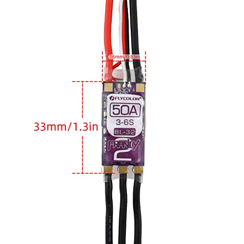 SoloGood 2PCS FLYCOLOR Francy 2 50A Brushless ESC Speed Controller Support 3-6S BEC 5V/3A BL32 Dshot for RC Airplane - Image 4