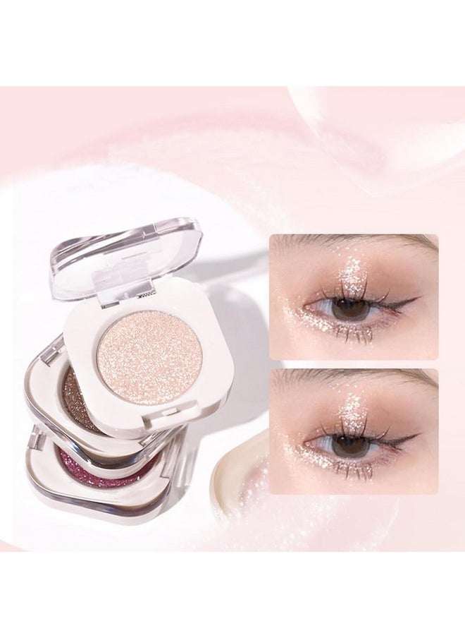 Aaiffey - Single Glitter Eyeshadow,Pale Champagne Glow Eyeshadow, High Pigment Ultra-Blendable Formula Smooth Powder Long Lasting,Glossy Korean Eye Shadow Makeup 11# Weaving Maid - Image 1