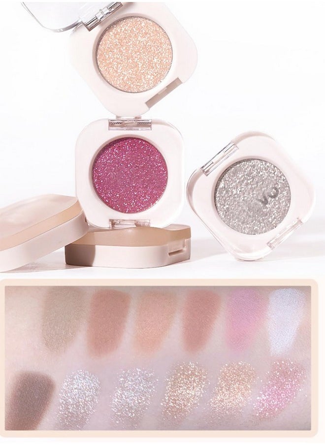 Aaiffey - Single Glitter Eyeshadow,Pale Champagne Glow Eyeshadow, High Pigment Ultra-Blendable Formula Smooth Powder Long Lasting,Glossy Korean Eye Shadow Makeup 11# Weaving Maid - Image 1