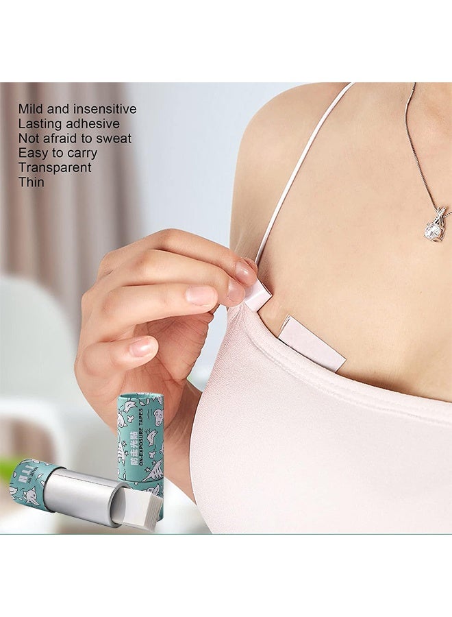 150 قطعة من شرائط لاصقة مزدوجة الوجه للملابس، شريط أزياء ذاتي اللصق للملابس للنساء، شريط قوي وشفاف للجسم لجميع أنواع البشرة، شريط خياطة غير مرئي لملابس النساء، شريط أقمشة لحمالات الصدر والفساتين، لاصق غير مرئي وصديق للبشرة - Image 4