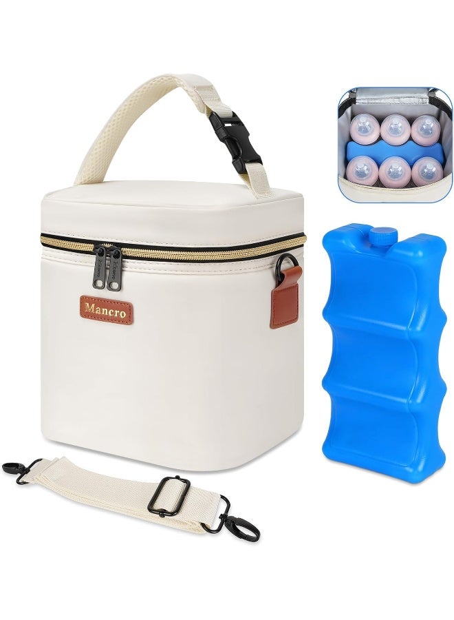 Mancro Breastmilk Cooler Bag with Ice Pack, Insulated Baby Bottle Bag Fits 6 Baby Bottle Up to 9 Ounce, Baby Bottle Bag Great for Nursing Mom Daycare - Image 1