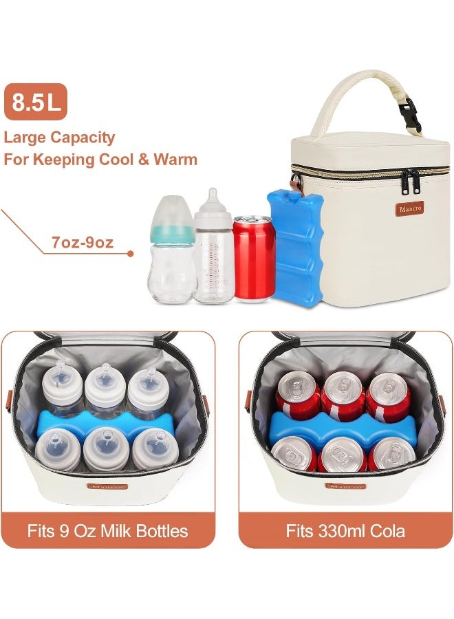 Mancro Breastmilk Cooler Bag with Ice Pack, Insulated Baby Bottle Bag Fits 6 Baby Bottle Up to 9 Ounce, Baby Bottle Bag Great for Nursing Mom Daycare - Image 3