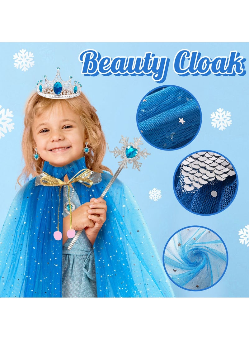 Cloak Set 6-Piece Girl Princess Crown Cloak, Suitable For Little Girls To Dress Up And Give Away To Girls - Image 2