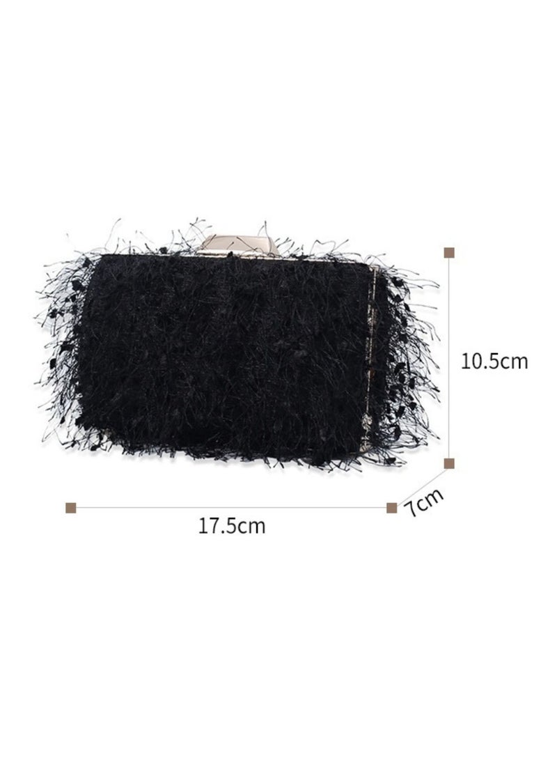 Miluraining Women Clutch Bag Evening Bag Purse with tassel decoration Small Crossbody Bag Handbag Shoulder Bag Satchel Bags Suitable for Party Prom Wedding - Image 3