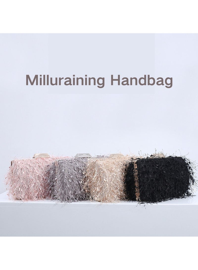 Miluraining Women Clutch Bag Evening Bag Purse with tassel decoration Small Crossbody Bag Handbag Shoulder Bag Satchel Bags Suitable for Party Prom Wedding - Image 2