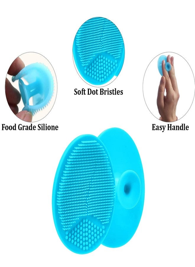 إيفن وسادات فرشاة تنظيف الوجه من إيفن، مقشرات وجه من السيليكون الناعم، أداة تدليك لإزالة الرؤوس السوداء من الوجه، وسادة مقشرة للوجه من السيليكون (ألوان متنوعة) (مجموعة مقشر الوجه من قطعتين) - Image 4