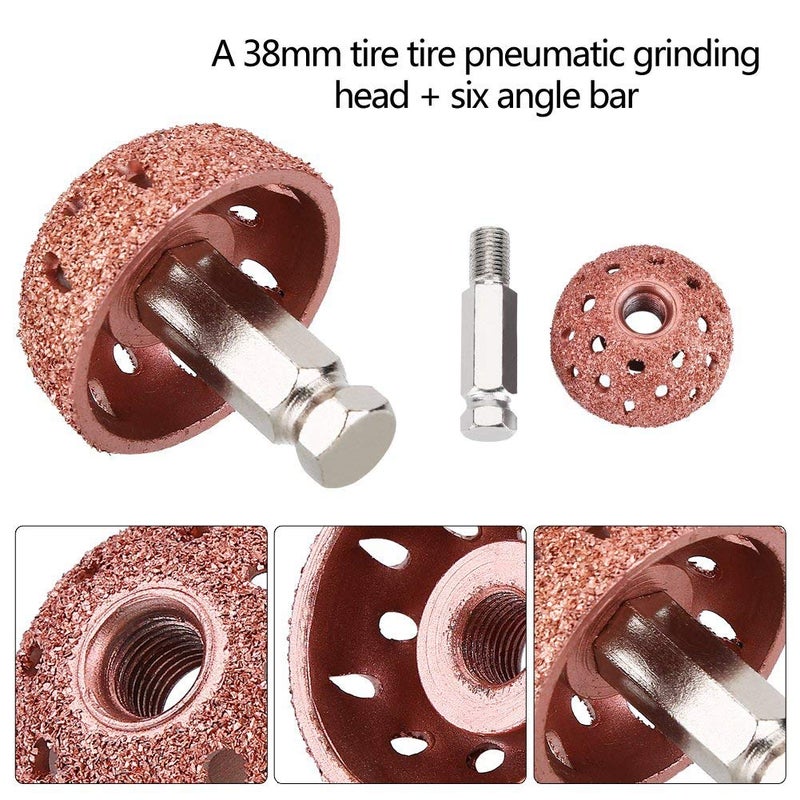 Acouto Tire Buffing Wheel, 38mm 70 Grid Tire Buffer Wheel Abrasiveness Coarse Buffing Wheel with Linking Rod Tire Patching Buffer Tool Tire Repair Patch Tools - Image 3