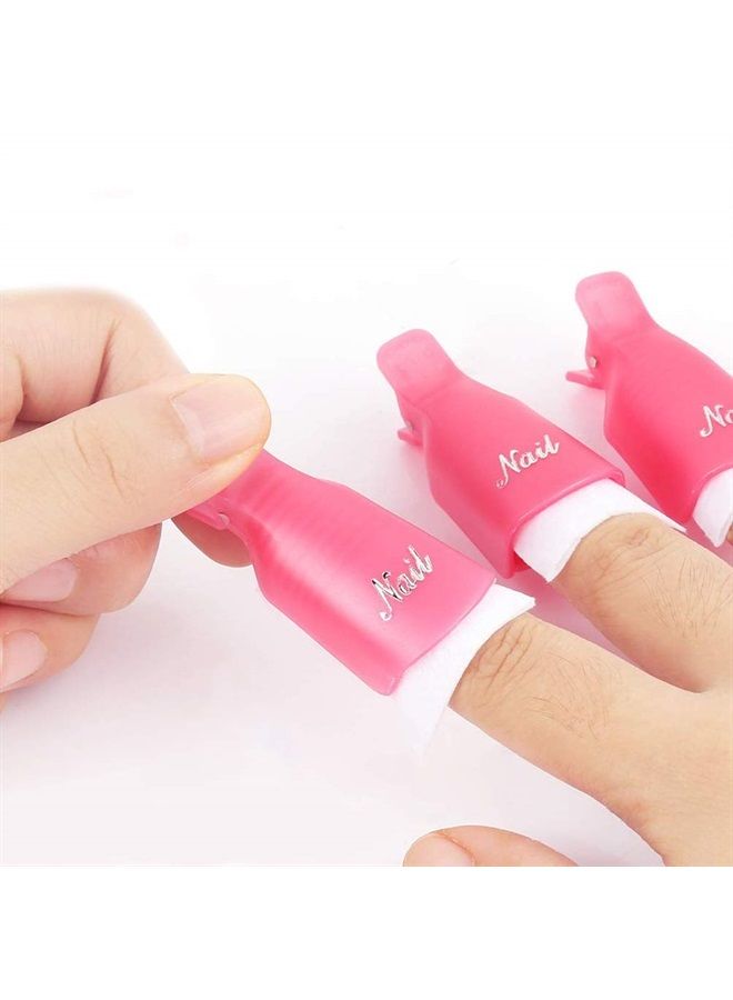 KingMas 10 Pcs Gel Nail Polish Remover Clips, Plastic Acrylic Nail Art Remover Soak Off Wrap Cleaner Cap Clip - Image 4