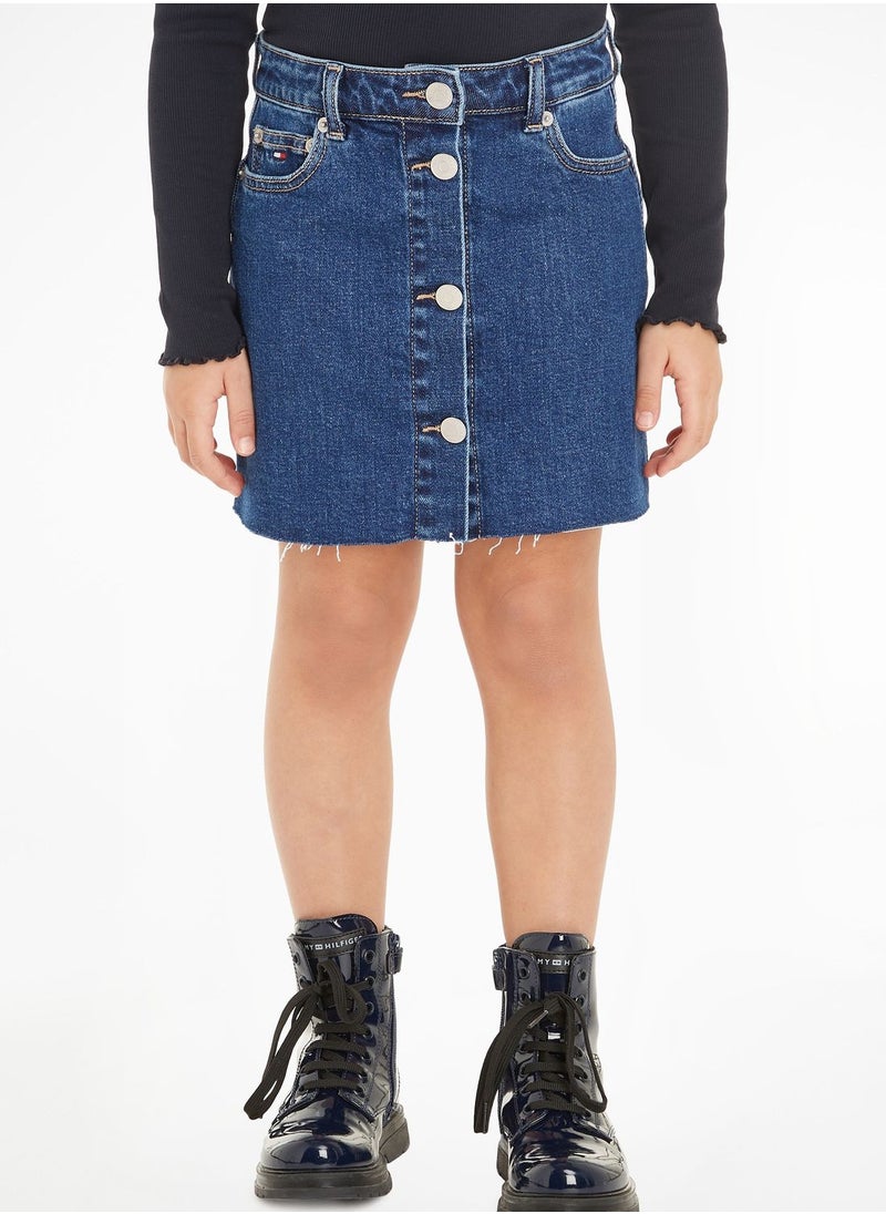 TOMMY HILFIGER - Youth Denim Button Through Skirt - Image 1