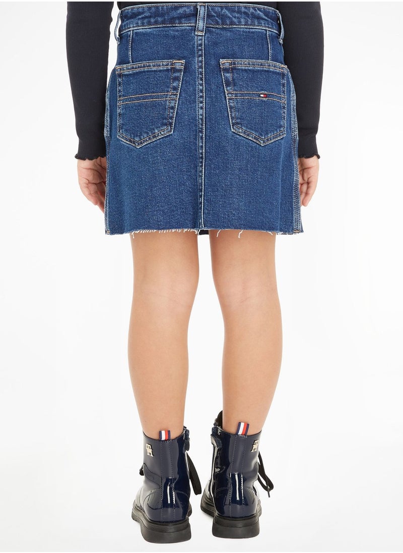 TOMMY HILFIGER - Youth Denim Button Through Skirt - Image 1