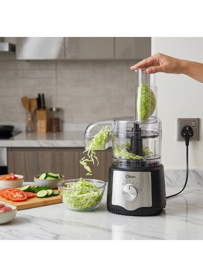 Clikon Multifunctional Food Processor | 400W Power | Convenient Food Preparation | Practical Kitchen Appliance | 2-Year Warranty | CK1202 | Stainless Steel and Black 0.5 L 400 W CK1202 Black and Silver - Image 4