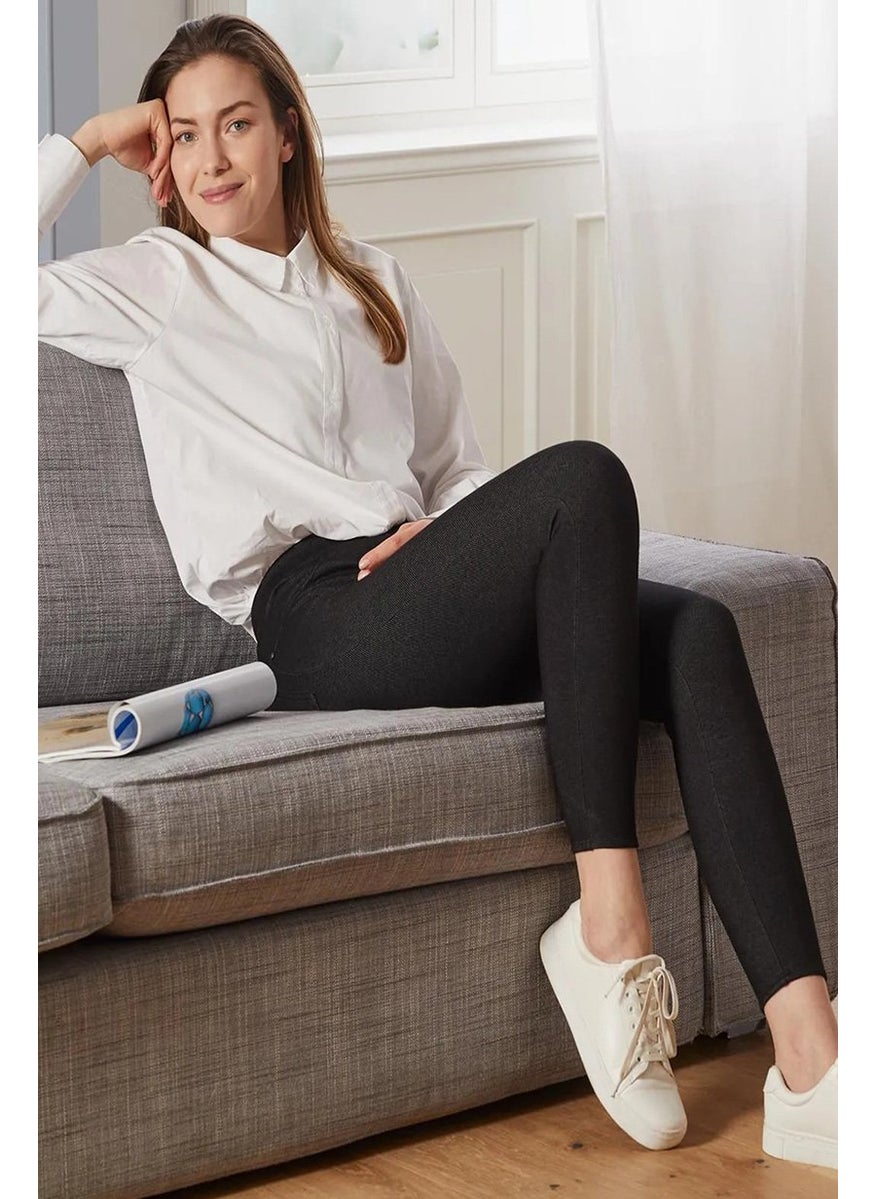 Tchibo Women Textured Leggings, Black  - Image 1