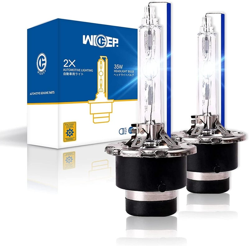 Wideep D2S Xenon HID Headlight Bulbs, 8000K 35W, 2 Pcs for High Low Beam - Image 1