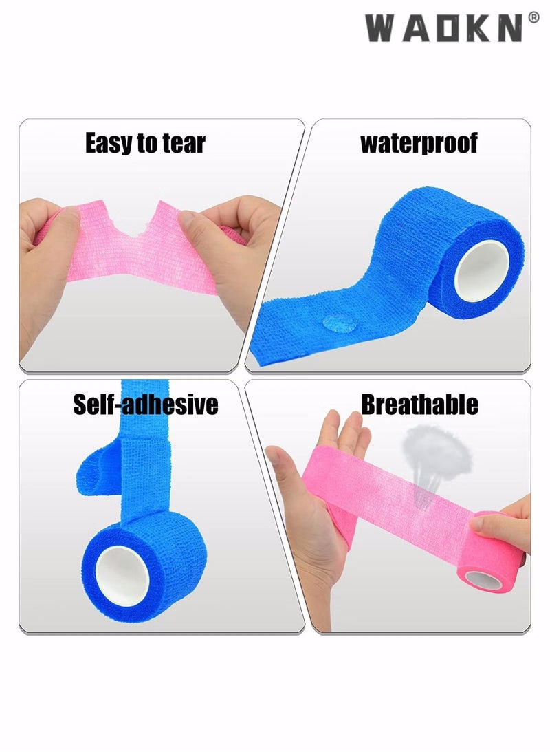 WAOKN - 6 Self-Adhesive Adhesive Wrap Bandages 2" X 5 Yards, Sports Wrap Tape, Breathable Wound Tape, Bandage Wrap for Wrist - Image 1