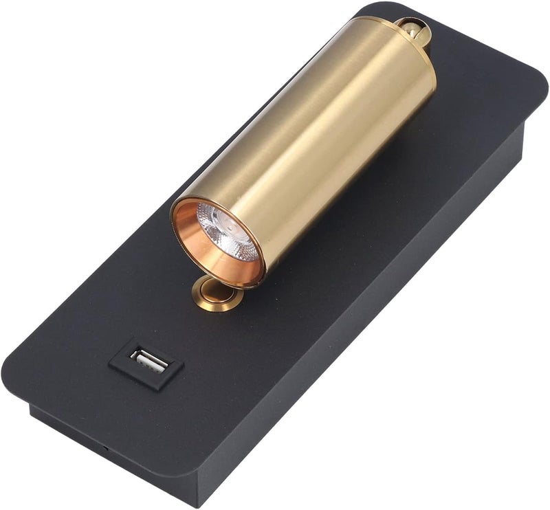 مصباح حائط LED بسيط مع شحن USB، مصباح بجانب السرير من الحديد المطاوع للإضاءة المحايدة، مصباح حائط للسرير - Image 1
