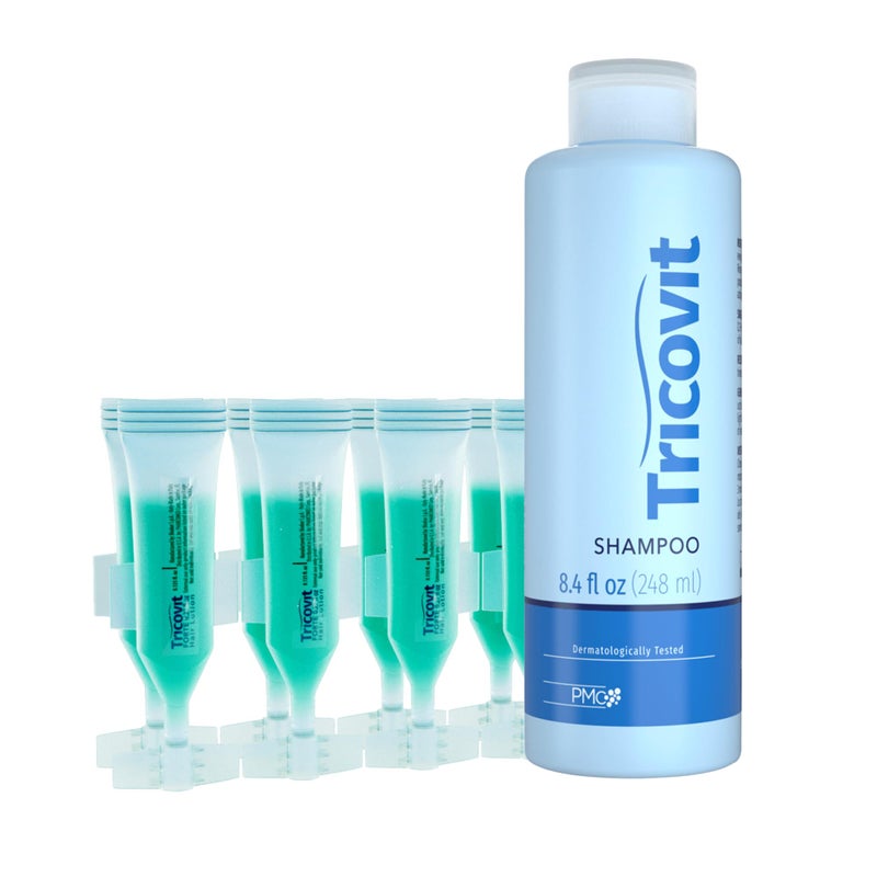 Tricovit Hair Growth Shampoo And 10 Ampoules Of Forte Hair Lotion Serum Set - Image 1