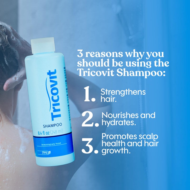 Tricovit Hair Growth Shampoo And 10 Ampoules Of Forte Hair Lotion Serum Set - Image 3