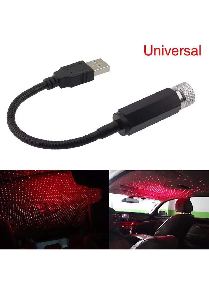 Generic Car Mounted Usb Star Projector Night Light, 360 ° Adjustable Romantic Starry Sky Projector Car Light, Portable Interior Decoration Car Roof Light Suitable For Bedroom, Car, Party, Wall, Ceiling Atmosphere Light, Red  - Image 4