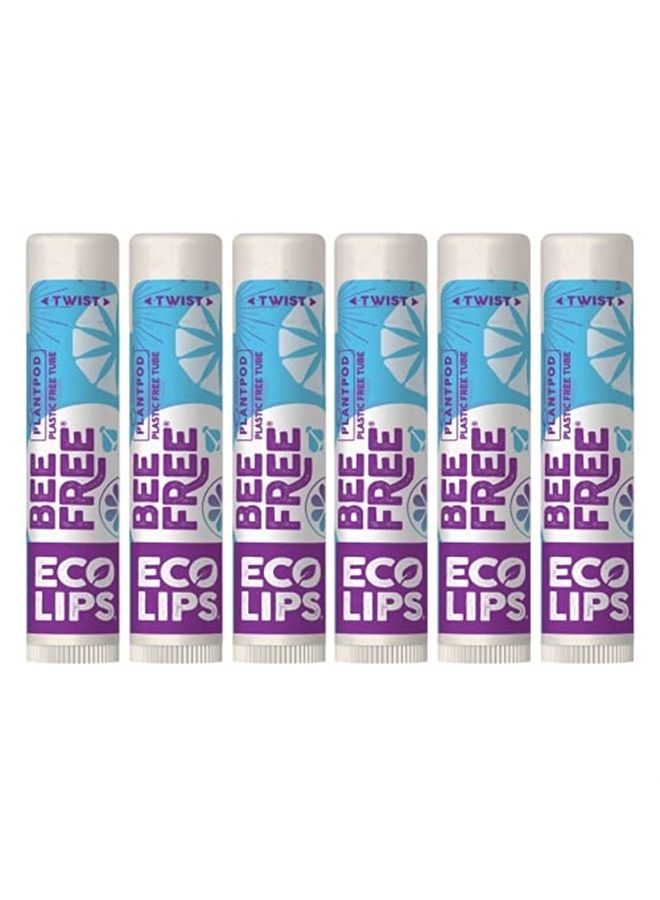 Eco Lips Bee Free Vegan Unscented 100% Natural Lip Balm - Soothe and Moisturize Dry, Cracked and Chapped Lips - 100% Plastic-Free Plant Pod Packaging - Made in USA (6 Tubes) - Image 1
