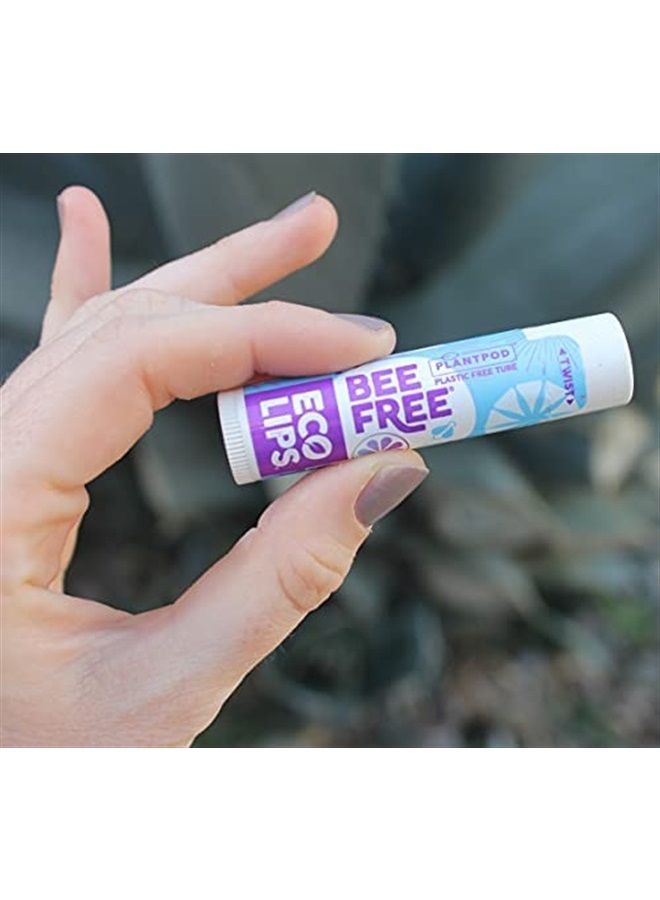Eco Lips Bee Free Vegan Unscented 100% Natural Lip Balm - Soothe and Moisturize Dry, Cracked and Chapped Lips - 100% Plastic-Free Plant Pod Packaging - Made in USA (6 Tubes) - Image 5