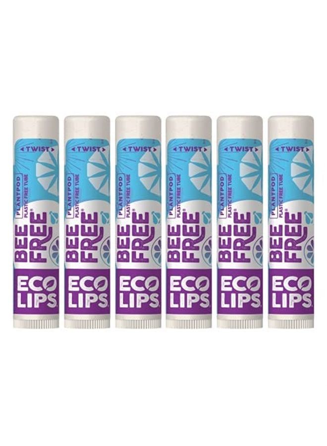 Eco Lips Bee Free Vegan Unscented 100% Natural Lip Balm - Soothe and Moisturize Dry, Cracked and Chapped Lips - 100% Plastic-Free Plant Pod Packaging - Made in USA (6 Tubes) - Image 2