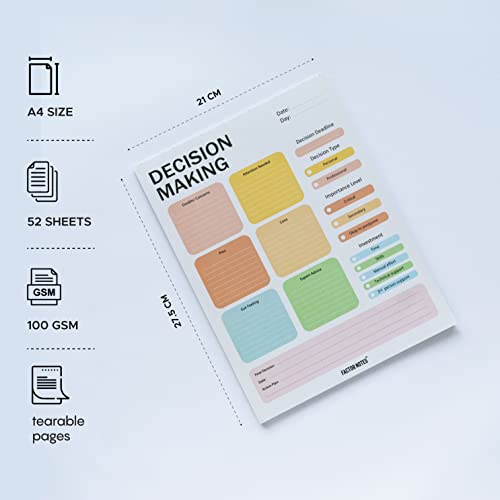 FACTOR NOTES Tear-off Notepads:A4 Sized|52 Sheets|100 GSM(Decision Making) - Image 2