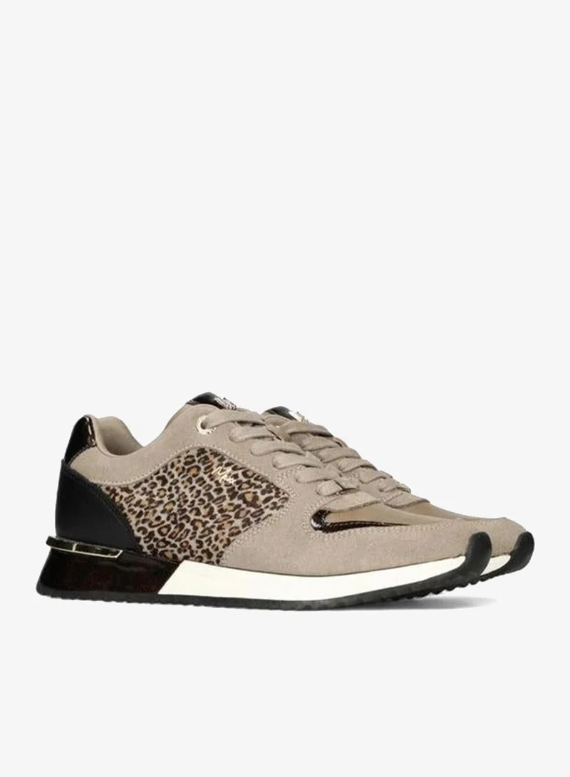 MEXX Animal Print Sneakers with Lace-Up Closure
