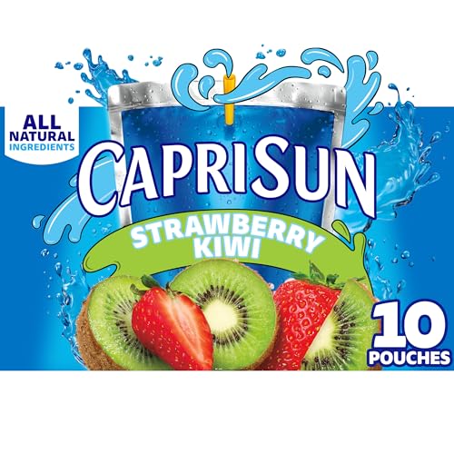 Capri-Sun Capri Sun Flavored with Other Natural Flavor Juice Drink Blend 10 Pouches for School Lunches and OntheGo Hydration Strawberry Kiwi All Natural Ingredients 6 fl oz - Image 1
