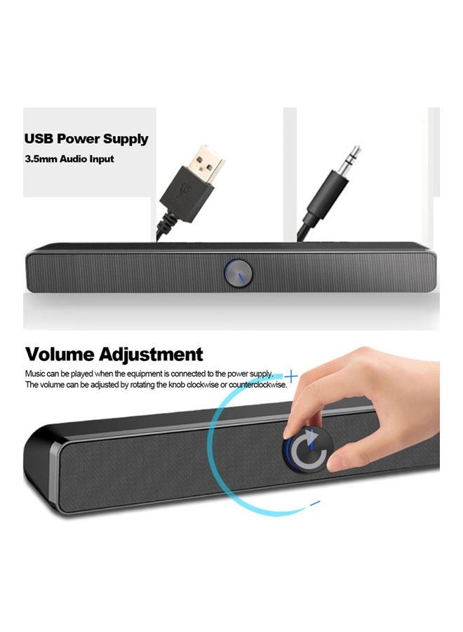 NIBEMINENT USB Wired Stereo Computer Speaker LU-Q815-43 Black  - Image 5