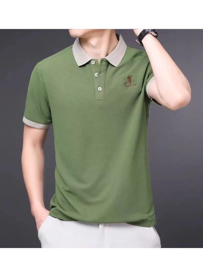 High Quality  Embroidered Men's Polo Shirt Short Sleeved Top for Middle-aged and Young Men Dad's Outfit for Business - Image 2