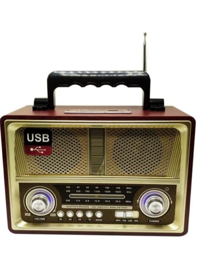 M-115 Portable Vintage Shortwave Radio with Bluetooth Speaker Rechargeable Battery - Image 3