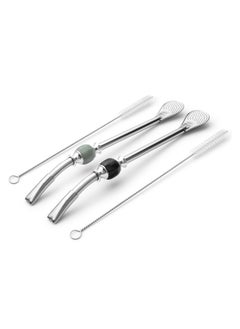 CUOPRU CUOPRU Yerba Mate Bombillas Set - Included Mate Gourd Stainless Steel Straws,Removable Head Filter, Colorful Bead, Cleaning Brush  - Image 2
