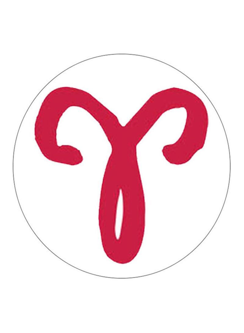 RKN Zodiac Sign Aries Printed Fridge Magnet  White/k - Image 1