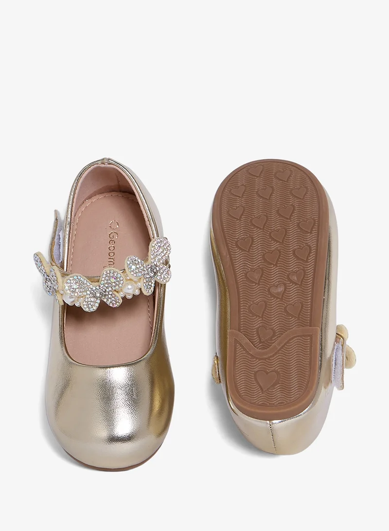 Geoomnii GOLD Geoomnii Infant Girls Ballerina Shoes – Soft Closed-Toe Flats for Baby Girls, Comfortable Daily Wear & Special Occasions for Women | Best Price UAE