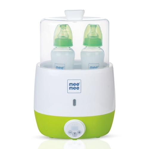 Mee Mee 3 in 1 Digital Sterilizer (2 Bottle Capacity, 6 Min Cycle) | Quick & Effective Sterilization for Bottles, Nipples & Accessories, Warms Bottles & Heats Food | Auto Shut Off, Kills 99.9% Germs - Image 1