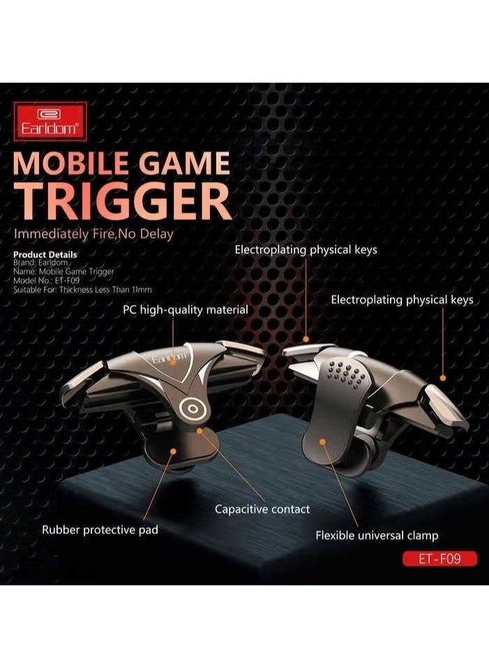 Earldom ET-F09 Finger Trigger Mobile Game Controller – Universal Plug & Play Shooting Gamepad for iOS & Android - Image 5