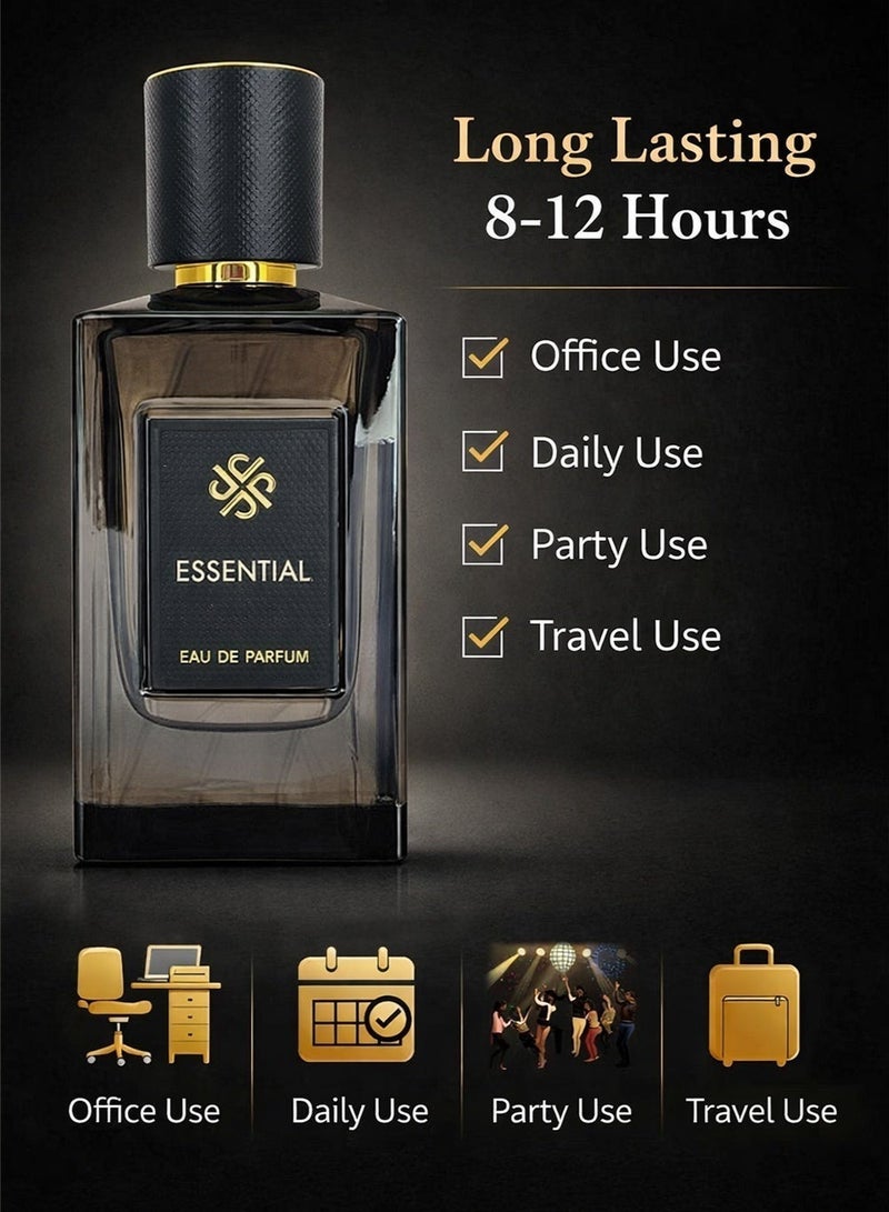 ديفينا عطر إسينشال فاخر للجنسين، ١٠٠ مل، أو دو برفيوم | عطر يدوم طويلًا للرجال والنساء | عطر للرجال والنساء بنفحات خشبية وزهرية - Image 3